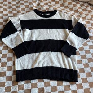 Wild fable black and white striped sweater